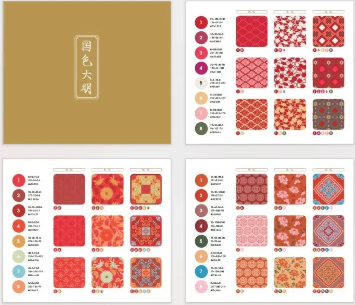 中国古典配色和纹样是一座真正的美学富矿，老祖宗的审美穿越时空依然能给我们带来震撼！